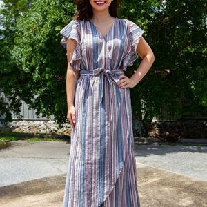 Umgee USA | Striped Flutter Sleeved Dress